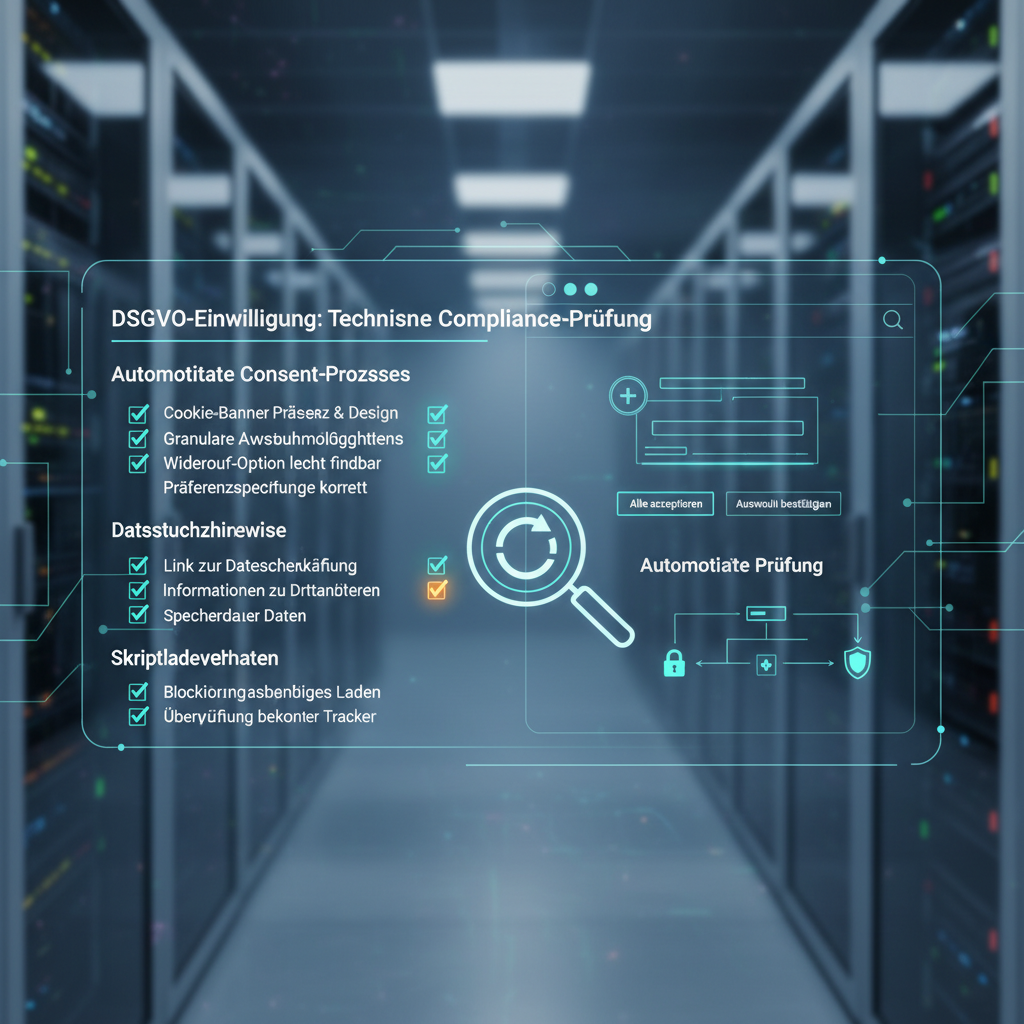 Systematische technische DSGVO Einwilligungsprüfung für Websites